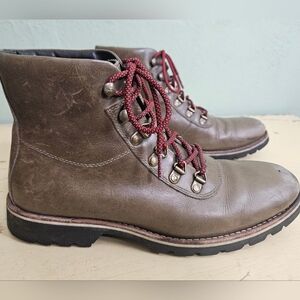Men's Helm RYDER Leather Lace-Up Hiking Boots with Red Laces
